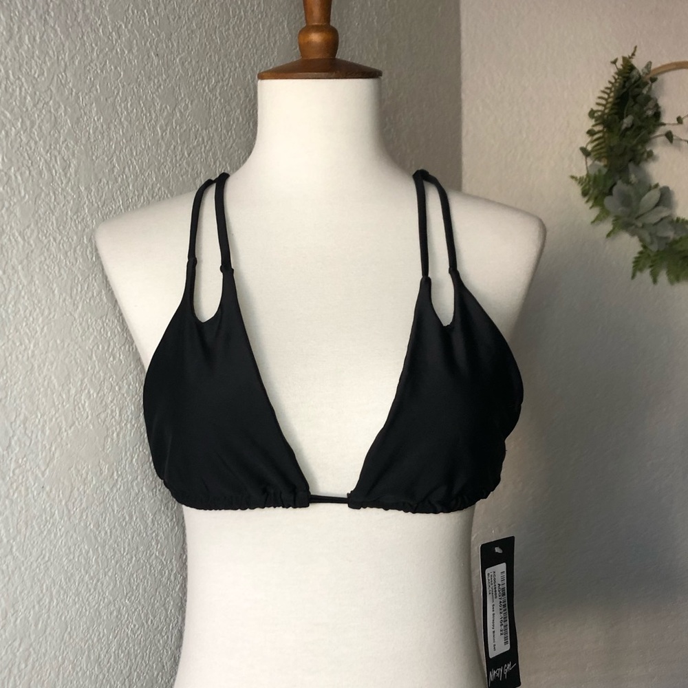 Nasty Gal • Black triangle Bikini tie Top
